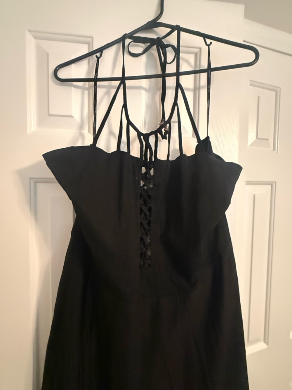 City Chic Black Halter Maxi Dress with Tie-Back Straps - Picture 5 of 6